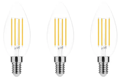 Produktbild von Modee E14 LED Filamentlampe 4W 470lm 2700K Warmweiß 3 Stück