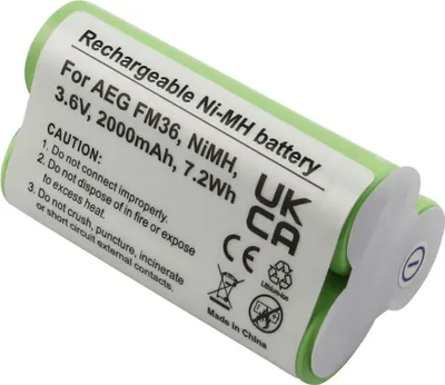 Obrázek produktu pro Avizar, dobíjecí baterie AEG FM36 pro vysavač 3,6 V 2000 mAh NiMH, zelená