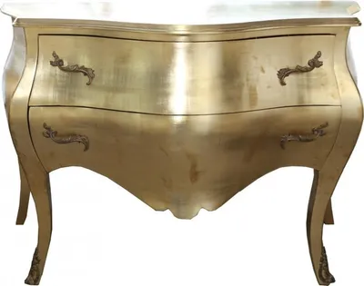 Image de Commode Casa Padrino de style baroque, en bois massif doré, largeur 120 cm, profondeur 55 cm, hauteur 85 cm