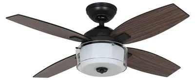 Obrázek produktu pro Stropní ventilátor s osvětlením a nástěnným vypínačem Central Park 107 cm ocelový