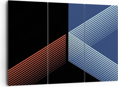 Produktbild von Bild auf Leinwand - Leinwandbild - 3 Teile - Abstraktion Schwarz Blau - 165x110cm - Wand Bild - Wanddeko - Wandbilder - Leinwanddruck - Bilder - Wanddekoration - Leinwand bilder - CE165x110-4458