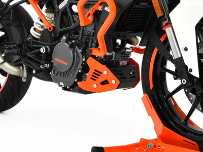 Produktbild von ZIEGER Motorschutz kompatibel mit KTM 125 Duke schwarz / orange