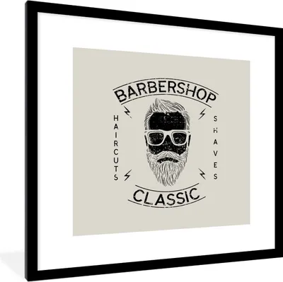 Produktbild von MuchoWow® MuchoWow® Gerahmtes Poster Jahrgang - Mann - Bart 40x40 cm - Poster mit zchwarzem Bilderrahmen - Poster - Plakat im Rahmen