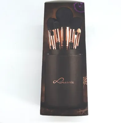 Produktbild von 15-tlg. Set: Kabuki Schminkpinsel 'Golden Queen' in Braun/Roségold - Vegan