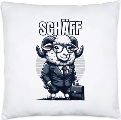 Produktbild von Schäff Schaf als Chef Design Kissen Inkl. Füllung - Geschenkidee Büro Arbeit Humor Lustig