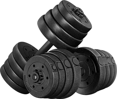 Immagine prodotto di Manubri 610924, set di 2 manubri corti, inclusi pesi con superficie in plastica, set di manubri in ghisa, 30 kg, nero