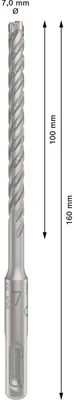 Zdjęcie produktu dla Bosch 2 608 833 786, Młot udarowo-obrotowy, Hammer drill bit, 7 mm, 160 mm, Cegła, Beton, Kamień, 10 cm