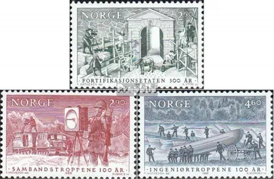 Produktbild von Briefmarken Norwegen 1988 Mi 992-994 (kompl.Ausg.) postfrisch Militärjubiläen