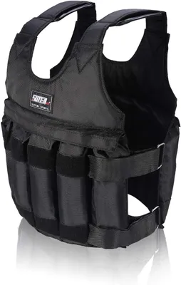 Image de Gilet lesté réglable - Gilet d'entraînement - Entraînement de force - Bandes réglables - Jusqu'à 50 kg - Noir