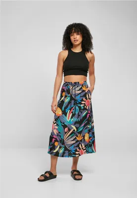 Produktbild von Urban Classics Viscose Hoch Taillierter Midi-rock Mehrfarbig 4XL Frau Mehrfarbig 4XL