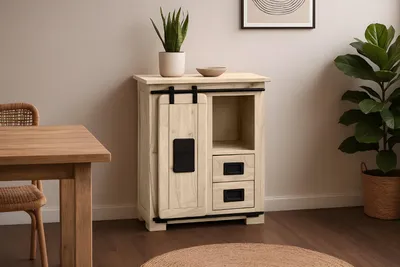 Produktbild von Refurbished Möbelretoure Sideboard Akazienholz massiv eichefarben Kommode 75 x 90 x 36 cm LIBRO IV