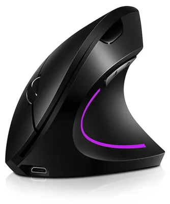 Obrázek produktu pro bezdrátová vertikální myš 2.4G BT s duálním režimem Nabíjecí myš RGB Streamer 3 úrovně nastavitelného DPI