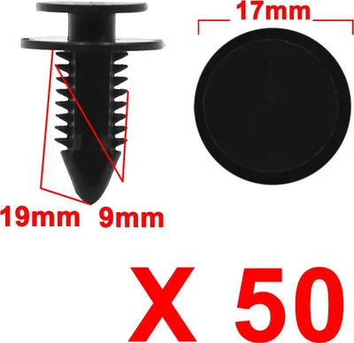 Image de 50pcs 9mm Trou Rivet Fixation à vis en Plastique Voiture Capot Pousser Clip retenue