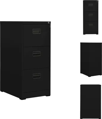 Zdjęcie produktu dla vidaXL Szafka na dokumenty czarna 46x62x102,5 cm stal - Szafki na dokumenty