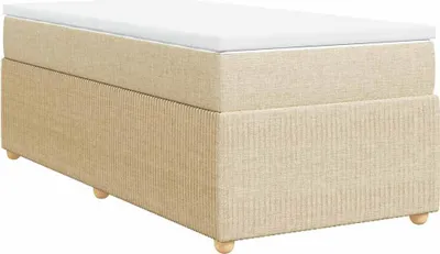 Produktbild von vidaXL Boxspringbett mit Matratze Creme 100x200 cm Stoff