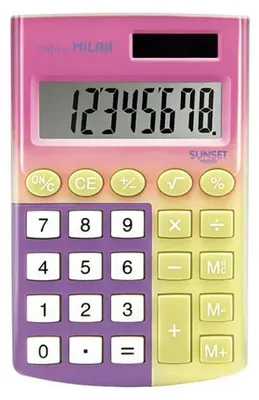 Produktbild von MILAN® Taschenrechnerbox 8 Ziffern Sonnenuntergang, Gelb-Pink