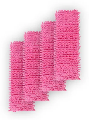 Obrázok produktu pre Náhradný poťah na mop 40 cm (balenie po 4 ks), poťah na mop z ženilky v ružovej farbe, vhodný pre sklopný držiak, na všetky podlahy
