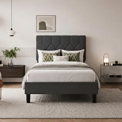 Zdjęcie produktu dla Rama łóżka Novilla Bett o wymiarach 90x200 cm z regulowanym, tapicerowanym zagłówkiem