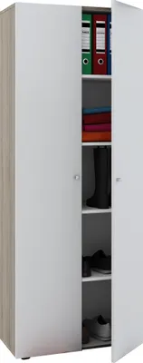 Image de Armoire de bureau avec 5 compartiments | armoire de rangement moderne avec portes tournantes | Dimensions B. 70 x H. 178 x D. 40 cm – Vandol