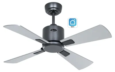 Immagine prodotto di Ventilatore da soffitto a risparmio energetico con telecomando Eco Neo III WiFi 92 cm Grigio basalto Lame Wengè / Grigio argento