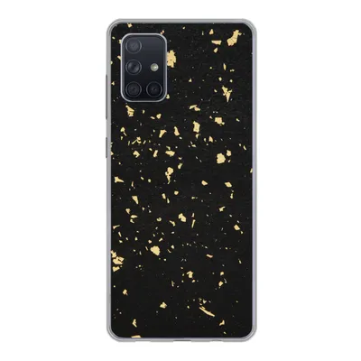 Produktbild von MuchoWow® Handyhülle Schutzhülle Hülle für Samsung Galaxy A51 Goldene Flocken auf schwarzem Hintergrund Silikon Softcase Handy Hülle - Schutzabdeckung