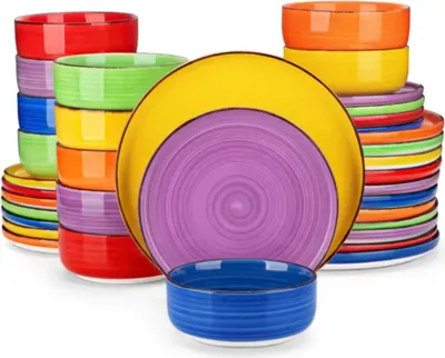 Zdjęcie produktu dla Opulentny serwis obiadowy Averto - 36-częściowy - 8 osób - Kolorowy - Talerze obiadowe - Talerze głębokie - Talerze śniadaniowe - Serwis kuchenny - Stylowa ceramika