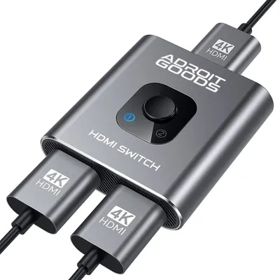 Produktbild von AdroitGoods Bidirektionaler HDMI Umschalter - 4k@60Hz - HDMI Umschalter 2 Ports - 2 In 1 Out / 1 in 2 out