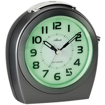 Produktbild von Atlanta 1668/4 Wecker Quarz analog anthrazit leise ohne Ticken mit Licht Sensor