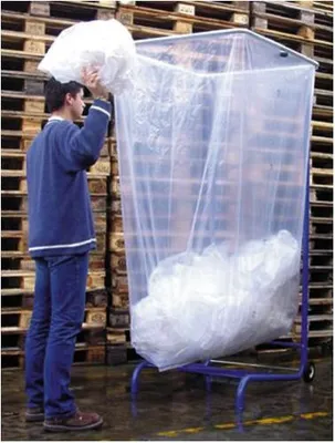 Produktbild von Müllsackständer 1500 l, modular, mit 2 Rädern, Teleskopstruktur, 1100x800x2300 mm