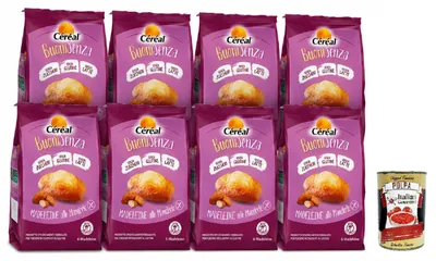 Produktbild von Céréal Italian Gourmet Bundle BuoniSenza Mandel Madeleines 8x180g 1,44kg + Polpa