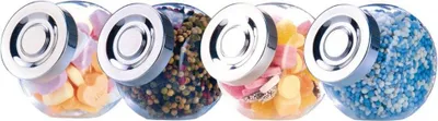 Produktbild von Alpina Glass Jars With Lid – 4er Set Glass Jars à 200 ml – Kleine Keksdose Groß im Glas – Storage Jars Glass für Bonbons, Gewürze oder Deko in der Küche