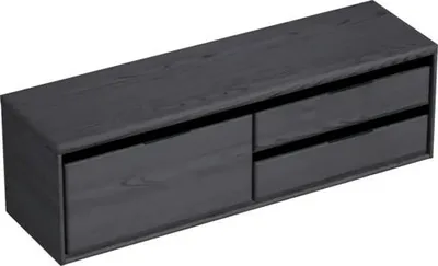 Produktbild von Sanox Waschtischunterschrank Loft BxHxT 160,2 x 48,6 x 45 cm Frontfarbe black oak mit Waschtischplatte 2 Auszüge rechts