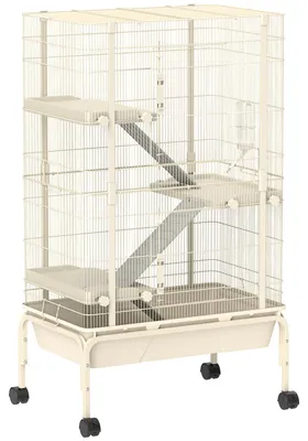 Produktbild von PawHut Kleintierkäfig Nagerkäfig Frettchenkäfig mit 3 Rampe ausziehbarem Tablett