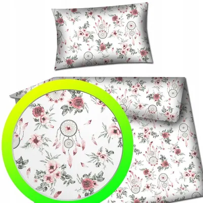 Produktbild von Designpremium Baumwolle Bettwäsche-Set Blumen Mehrfarbig