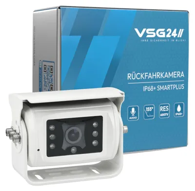 Produktbild von Rückfahrkamera 155° Weitwinkel, Nachtsicht 6 IR-LEDs, 600TVL, IP68+, Aluminiumgehäuse