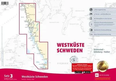 Obrázek produktu pro Sada map rekreačních plavidel 3: Západní pobřeží Švédska (vydání 2024/2025)