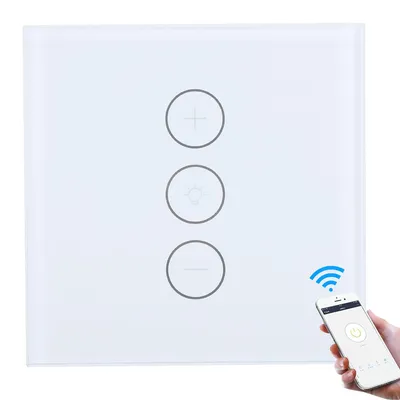 WLAN Smart Dimmer 3-fach, Touch, Sprachsteuerung, App, EU 110-240 V, weiß