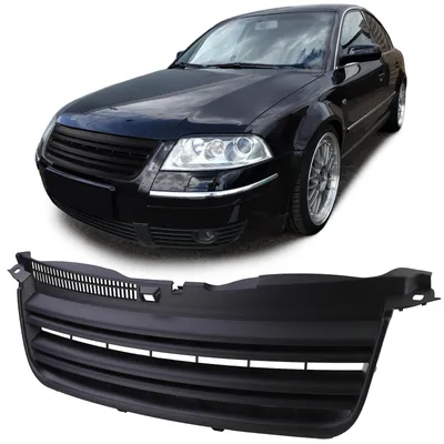 Kühlergrill Sportgrill Doppelrippe Schwarz für VW Passat B5 3BG 2000-2005 – Produktansicht