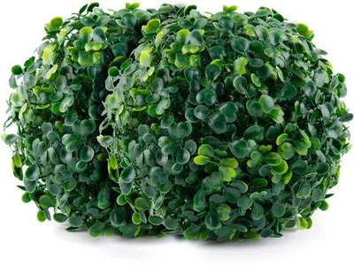 Obrázok produktu pre 2 umelé gule z buxusu v štýle topiary, Ø 20 cm, zelené, do domu a záhrady, na dekoráciu, na oslavu, na svadbu