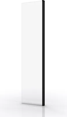 Image de Volet pivotant pour paroi de douche fixe - 40x200cm - Verre transparent 6mm - Profile Noir Mat