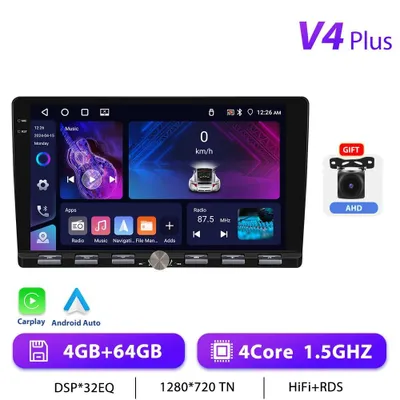 Produktbild von Android CarPlay Autoradio - Doppel-DIN 22,9 cm (9) - Android 13 - RAM 4 GB + ROM 64 GB - CPU 1,5 GHz - AHD Kameraeingang - HD 1280x720 GPS