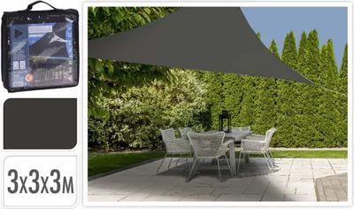 Produktbild von ProGarden Sonnensegel 3x3x3 m Dunkelgrau Dreieckig