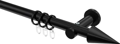 Produktbild von Interdeco Gardinenstange / Vorhangstange Schwarz, Typ Platon Savio (Kegel), 20 mm Ø 1-läufig, 140 cm
