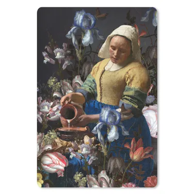 Produktbild von MuchoWow® Mauspad Mousepad Milchmädchen - Johannes Vermeer - Blumen 40x60 cm - Mousepads - Maus Mat - Pad - Mausunterlage - Schreibtisch Accesoire