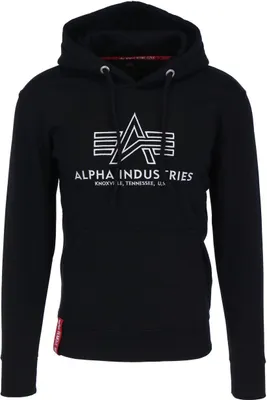 Produktbild von ALPHA INDUSTRIES BASIC HOODY EMBROIDERY Herren Kapuzenpullover, Größe:S, Alpha Industries Farben:Black/White