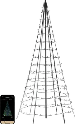 Zdjęcie produktu dla Twinkly Light Tree 3D, Inteligentne oświetlenie sznurkowe, Wi-Fi/Bluetooth, Czarny, Kształt litery U, 16000000 kol., Prąd przemienny