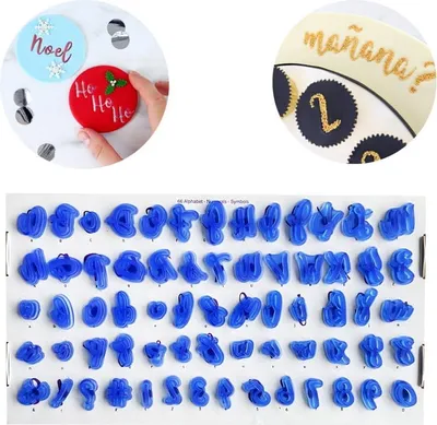 Produktbild von Impressum Vorlage für Zuckerpaste Buchstaben kleine und große Zahlen dekorative Schrift