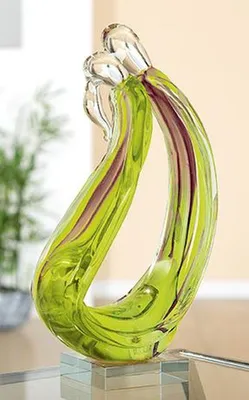 Zdjęcie produktu dla Gilde Glasart Rzeźba Para "Pocałunek" przezroczysty, czerwony, pomarańczowy, kolorowy, dmuchany Długość 8 cm Szerokość 16 cm Wysokość 28 cm 39282