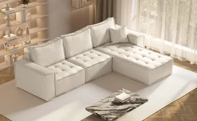 Obrázek produktu pro Kaiser Möbel rohový bohoo maxi ve tvaru L v nadčasovém designu světle béžový pravý