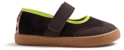 Immagine prodotto di GIOSEPPO, ballerine senza tacco per bambine, color marrone, in pelle, con sistema di solette intercambiabili, con elastico